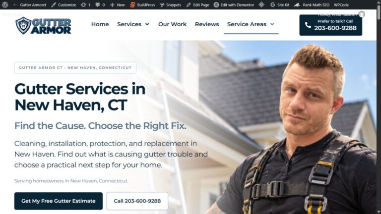 Preview of Gutter Armor CT New Haven gutter services page
