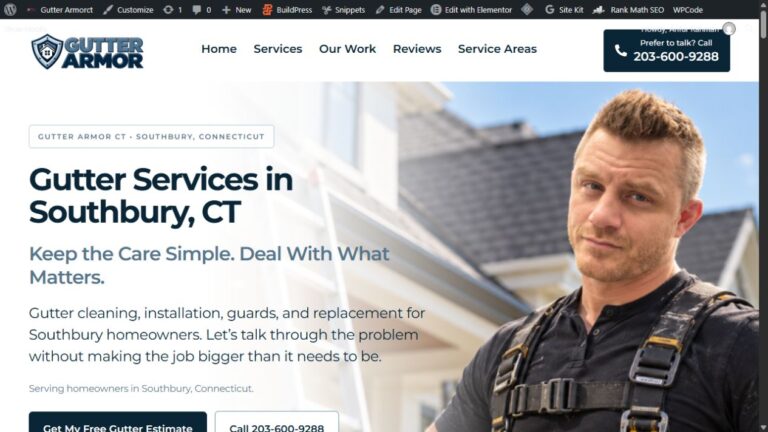 Preview of Gutter Armor CT Southbury gutter services page