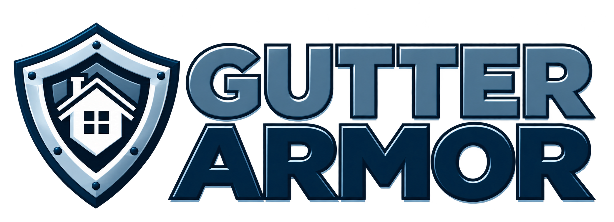 Gutter Armor shield and wordmark logo in navy and slate blue