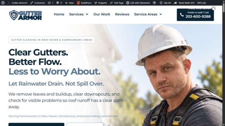 Preview of Gutter Armor CT gutter cleaning service page