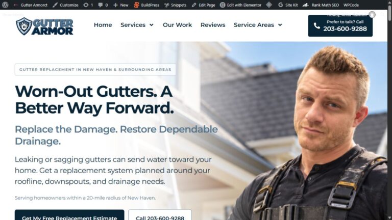 Preview of Gutter Armor CT gutter replacement service page