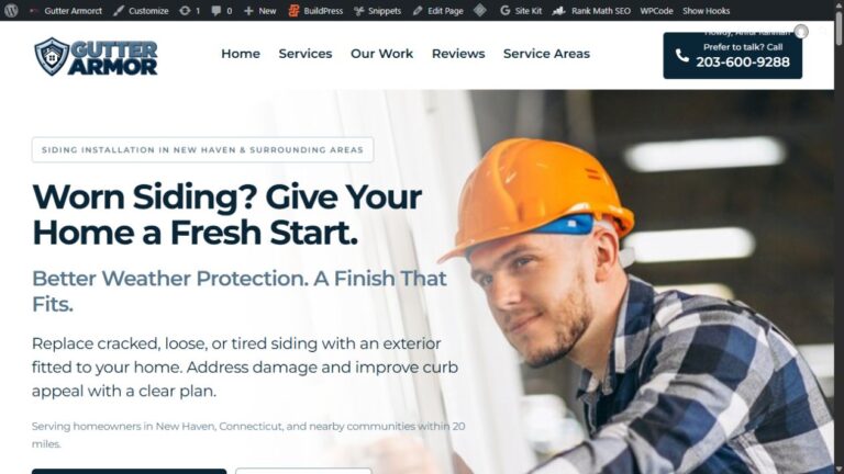 Preview of Gutter Armor CT siding installation service page