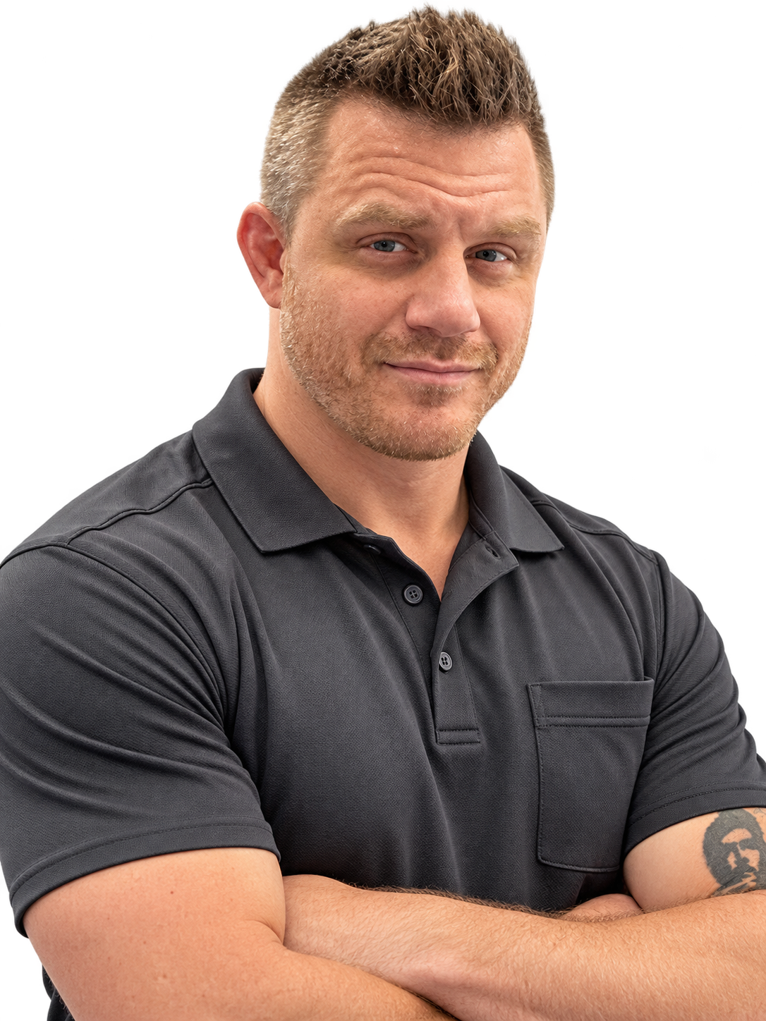 Jason, Gutter Armor founder and owner, wearing a charcoal polo